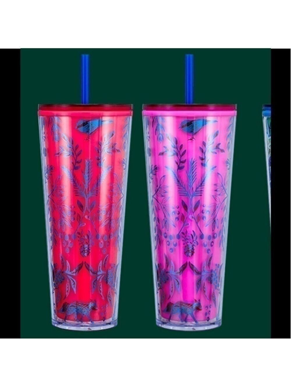STARBUCKS 2022 Holiday Woodland Lace Berry Corsage Color Change Tumbler Venti